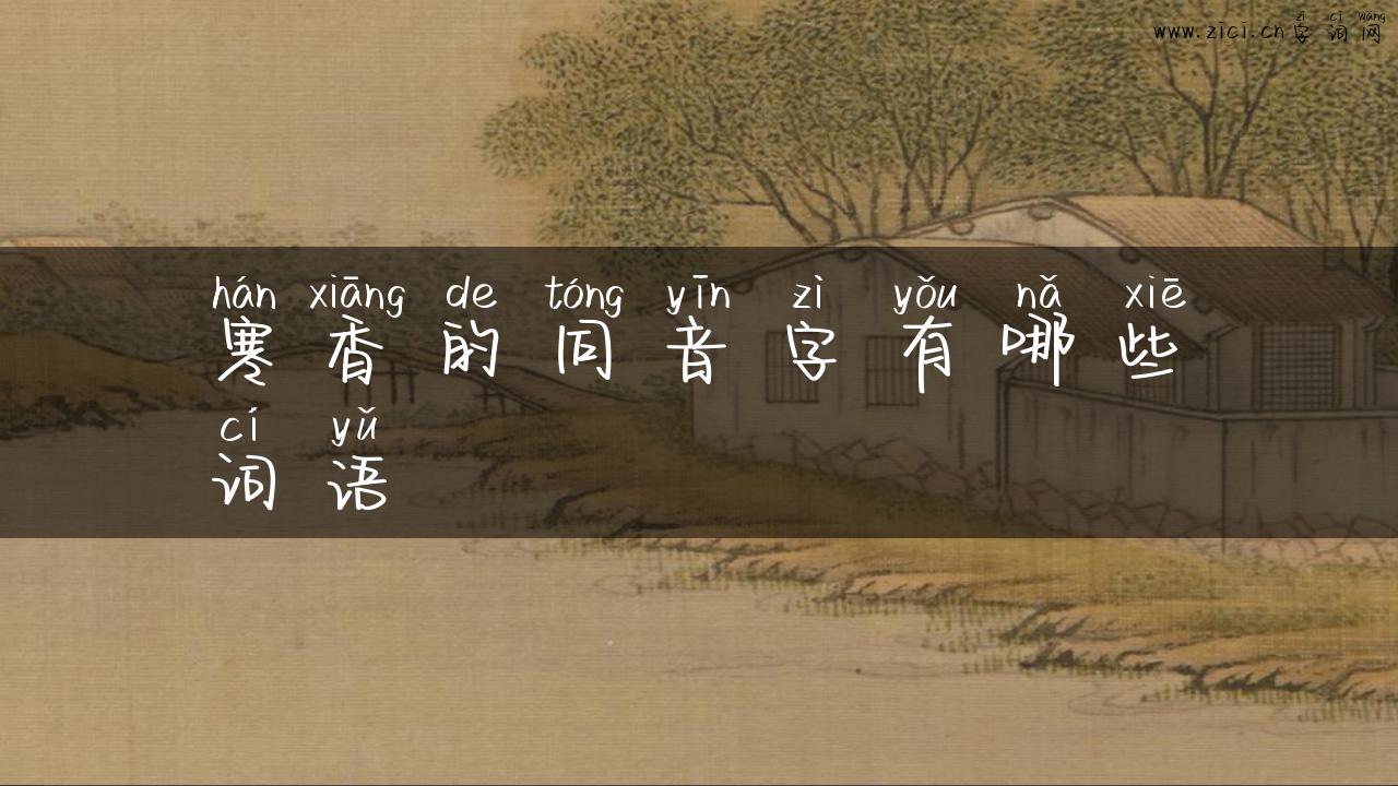 寒香的同音字有哪些词语