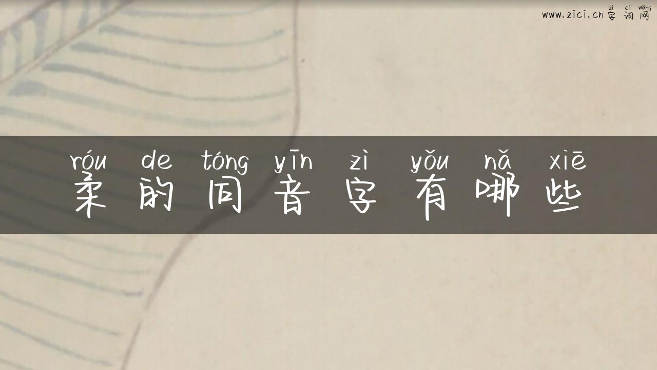 柔的同音字有哪些