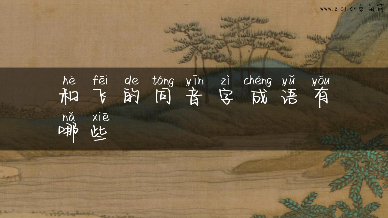 和飞的同音字成语有哪些