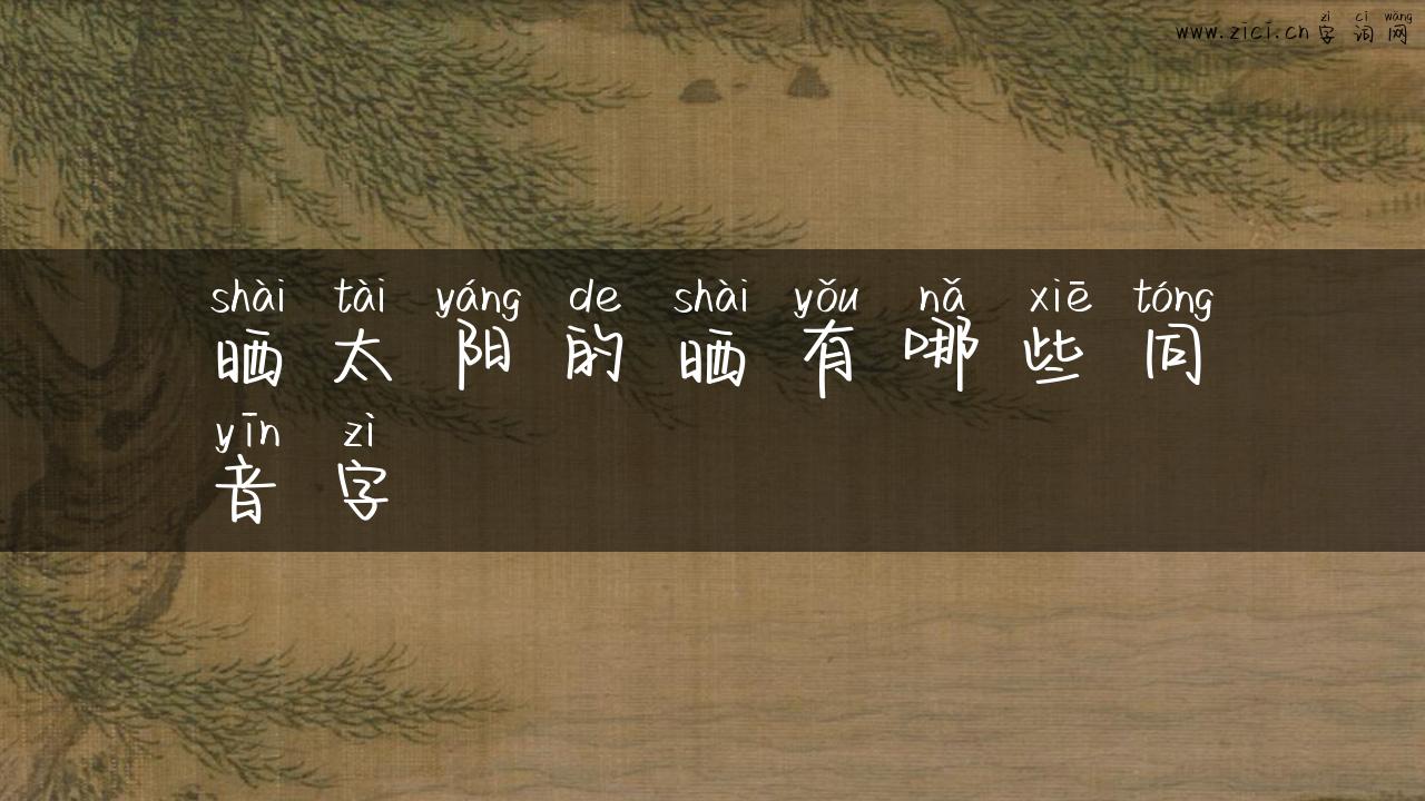 晒太阳的晒有哪些同音字