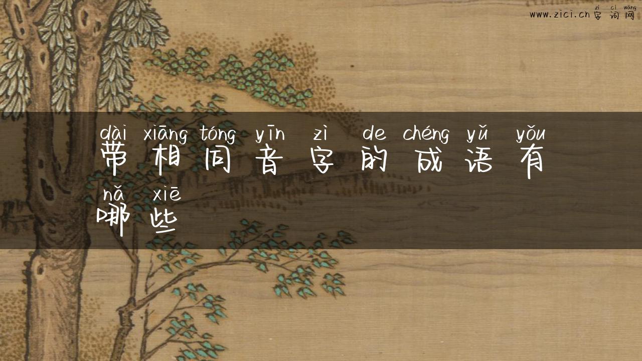 带相同音字的成语有哪些