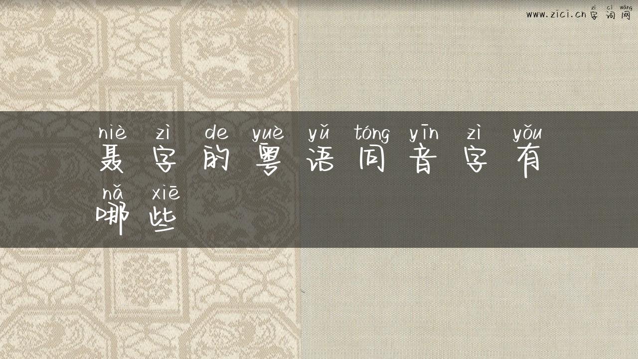 聂字的粤语同音字有哪些