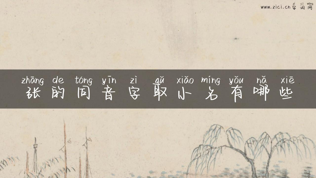 张的同音字取小名有哪些