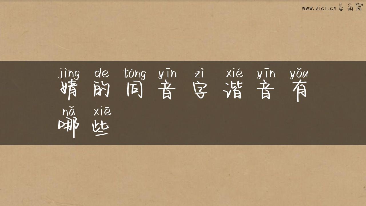 婧的同音字谐音有哪些