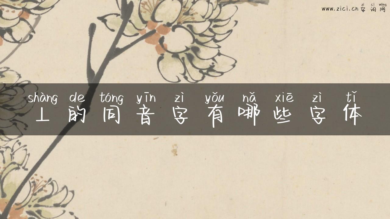 丄的同音字有哪些字体