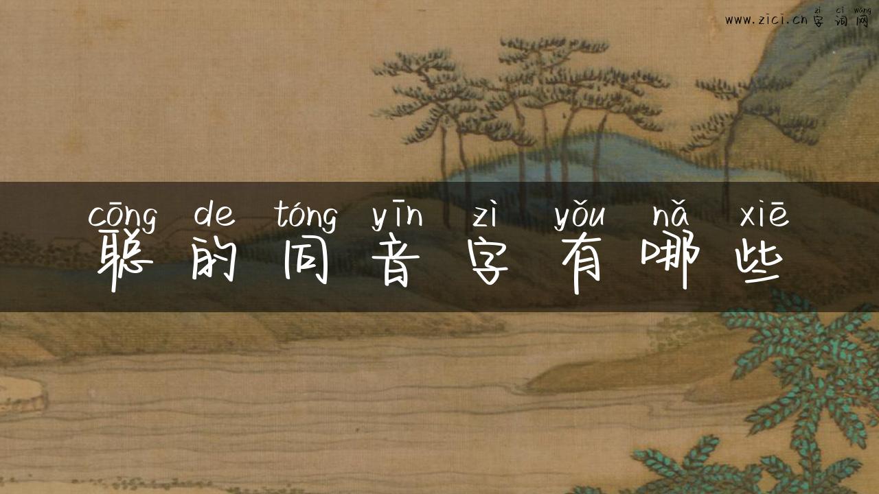 聪的同音字有哪些