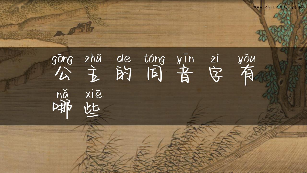 公主的同音字有哪些