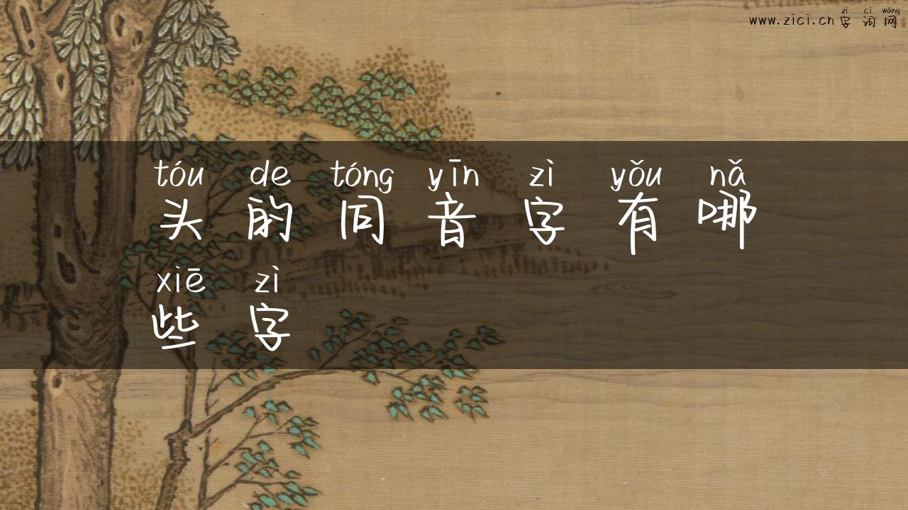 头的同音字有哪些字