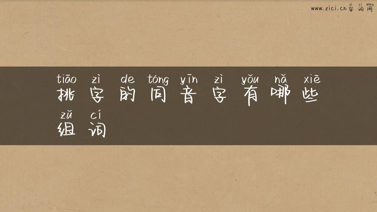 挑字的同音字有哪些组词