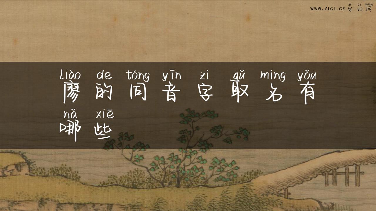 廖的同音字取名有哪些