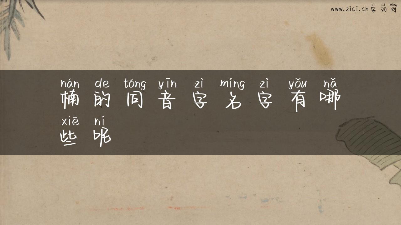 楠的同音字名字有哪些呢