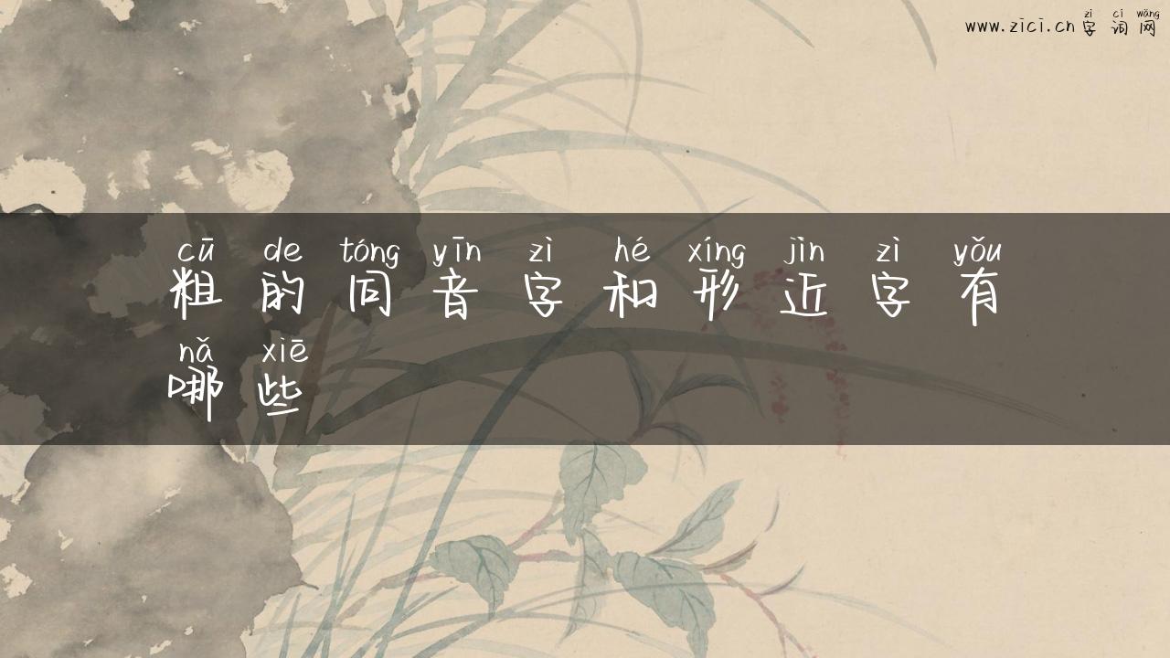 粗的同音字和形近字有哪些