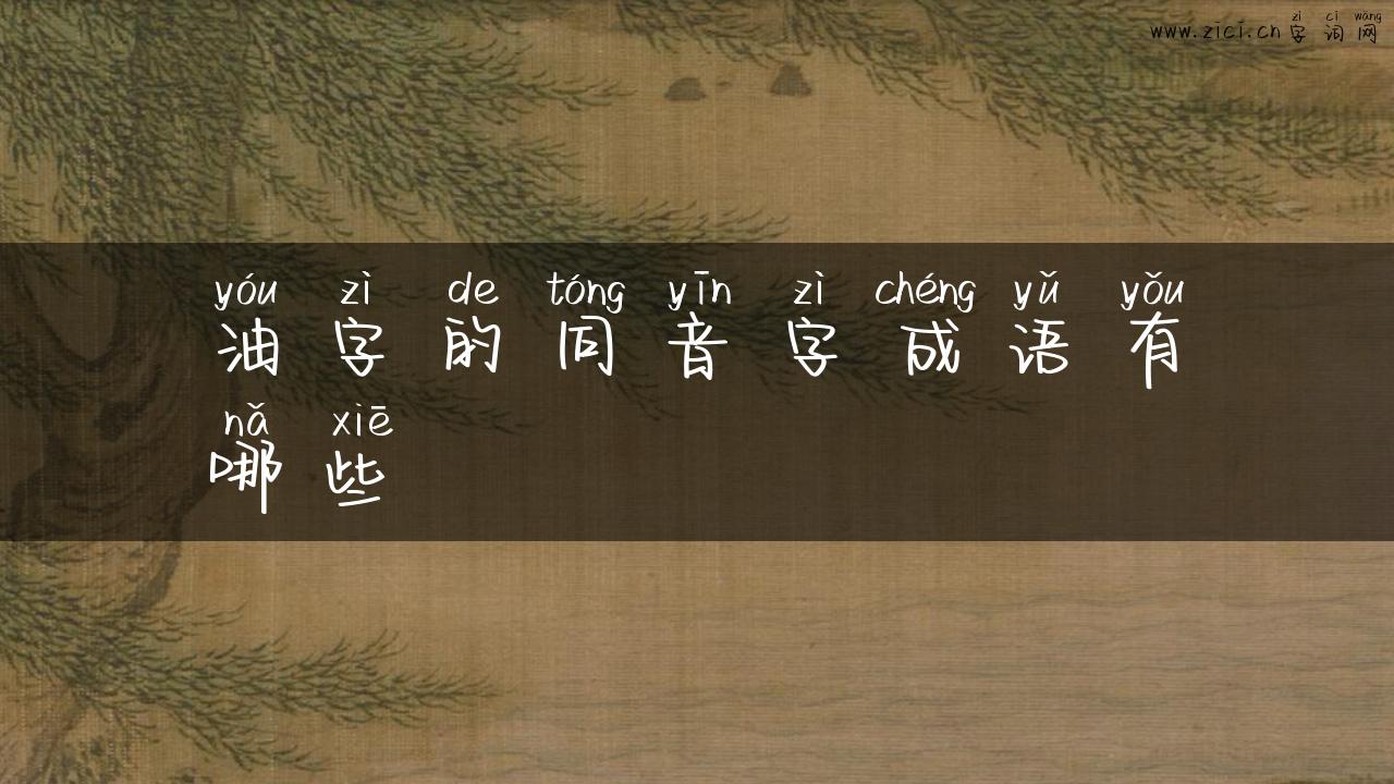 油字的同音字成语有哪些