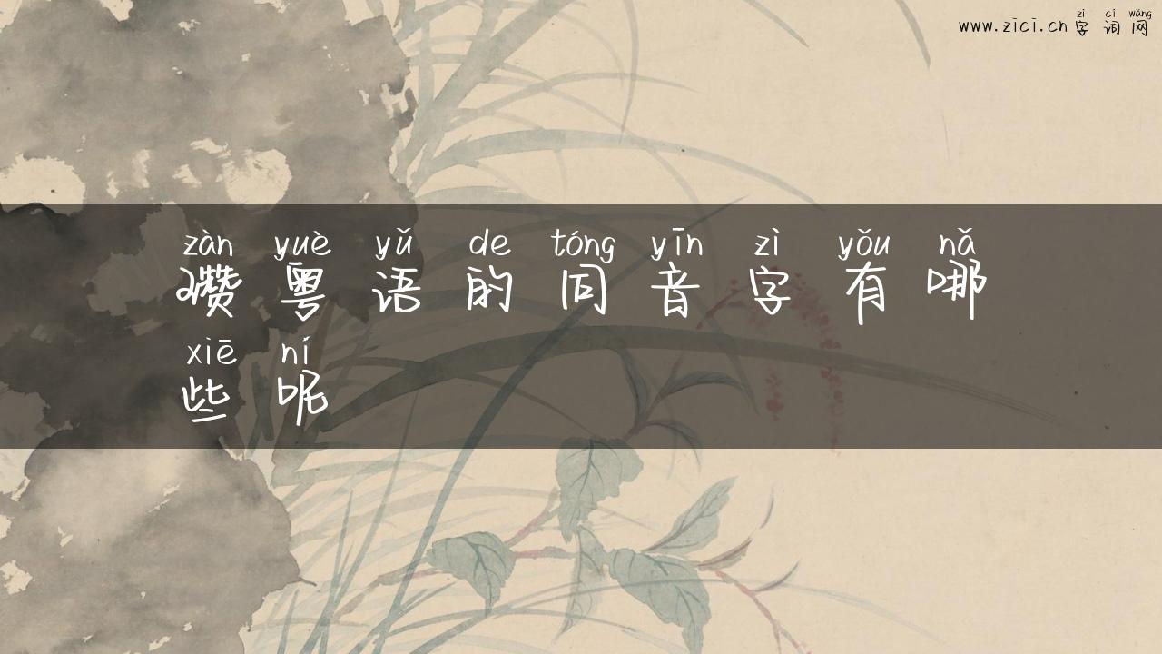 瓒粤语的同音字有哪些呢
