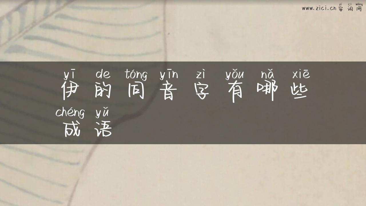 伊的同音字有哪些成语