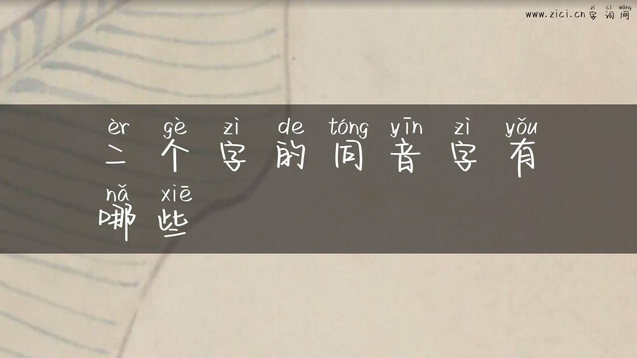二个字的同音字有哪些