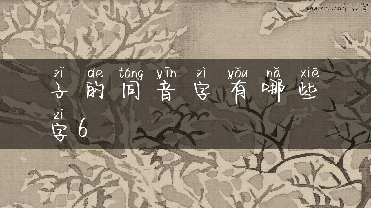 子的同音字有哪些字6