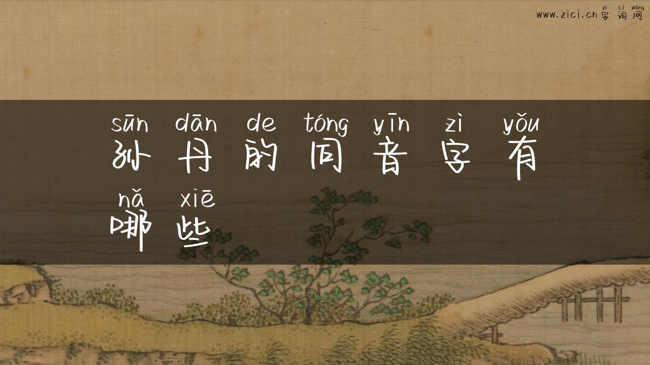 孙丹的同音字有哪些