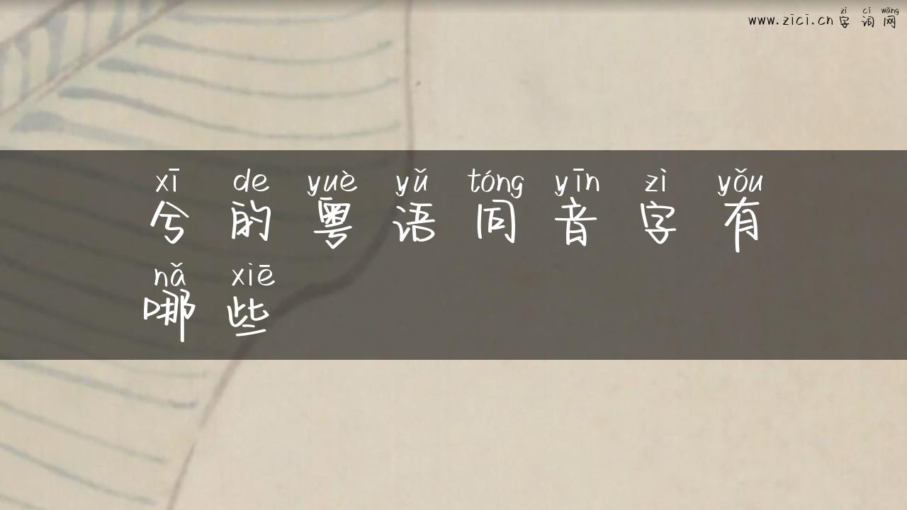 兮的粤语同音字有哪些