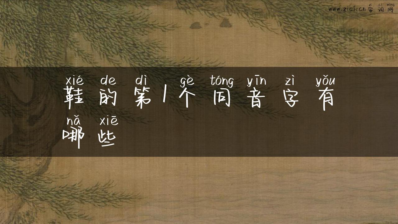 鞋的第1个同音字有哪些