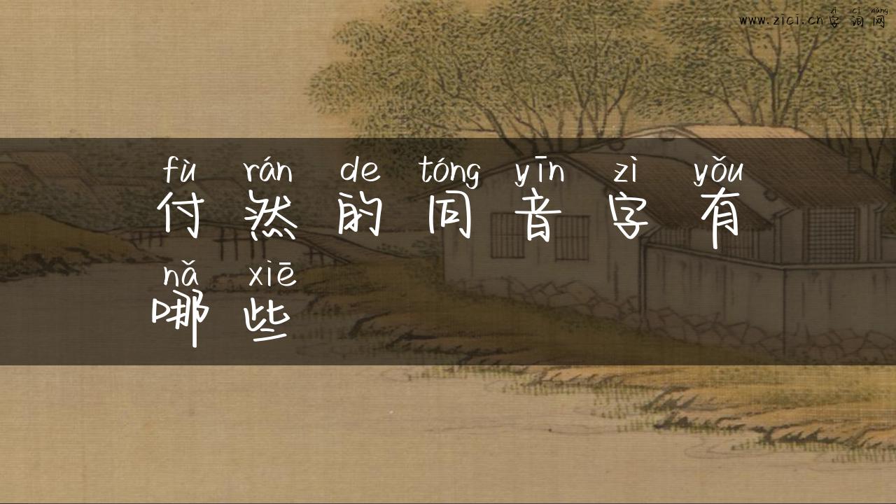 付然的同音字有哪些