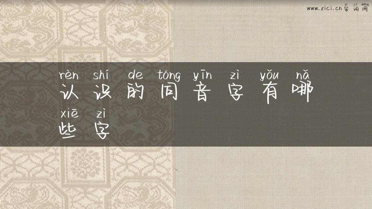 认识的同音字有哪些字