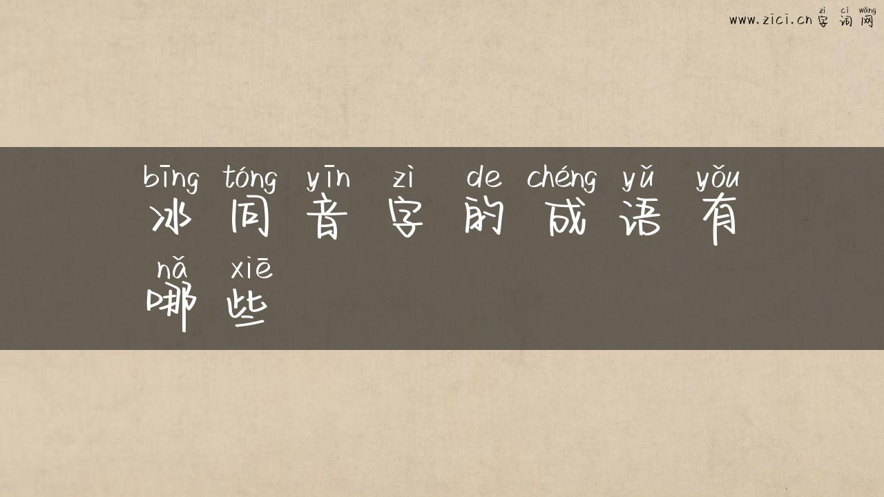 冰同音字的成语有哪些