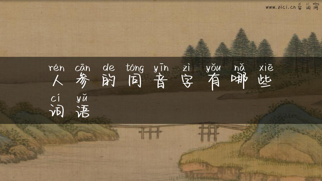 人参的同音字有哪些词语