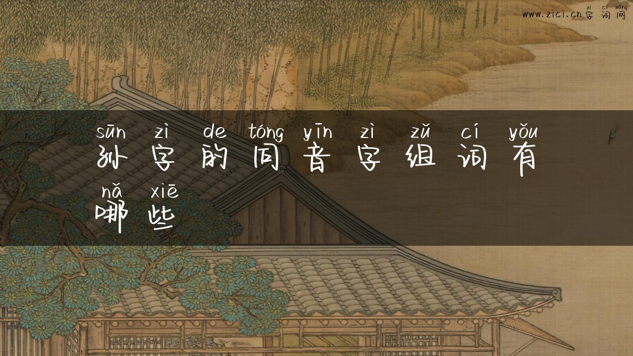 孙字的同音字组词有哪些