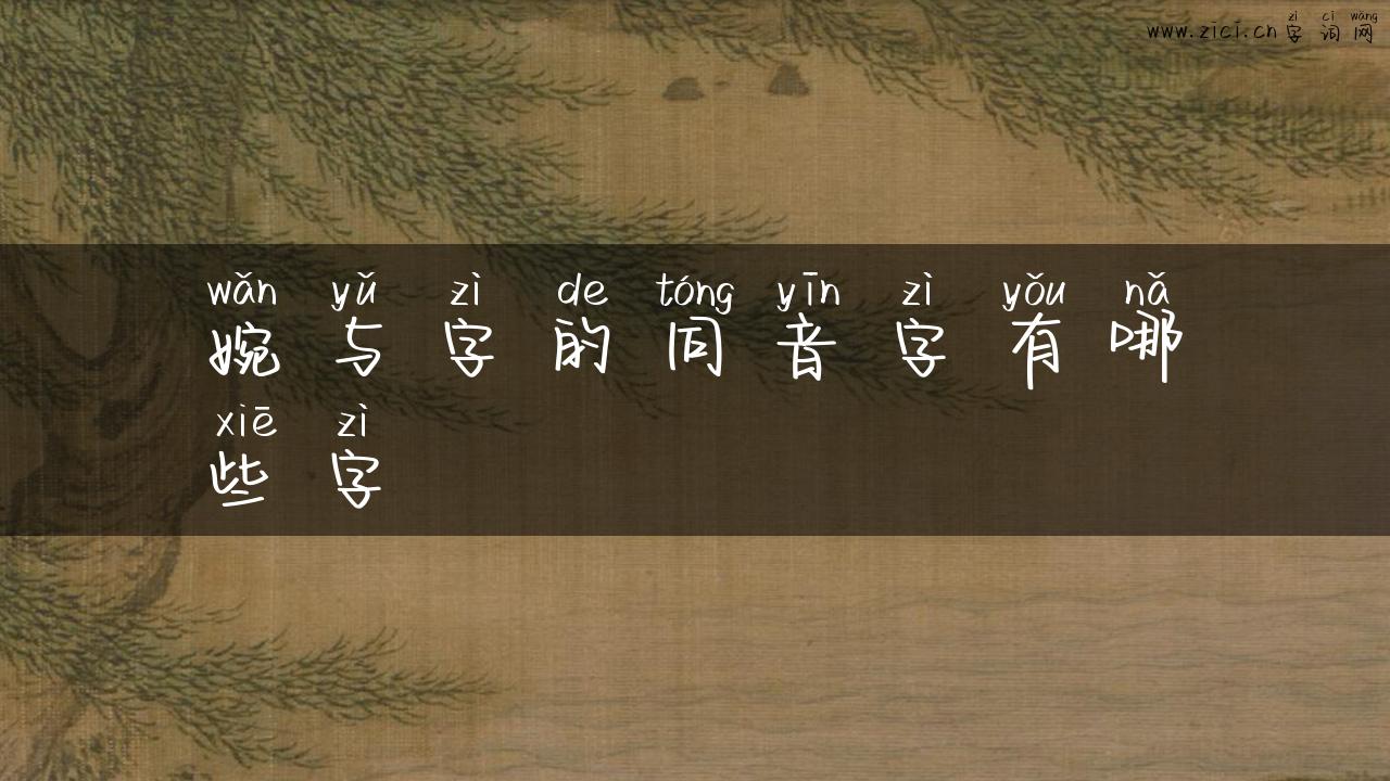 婉与字的同音字有哪些字