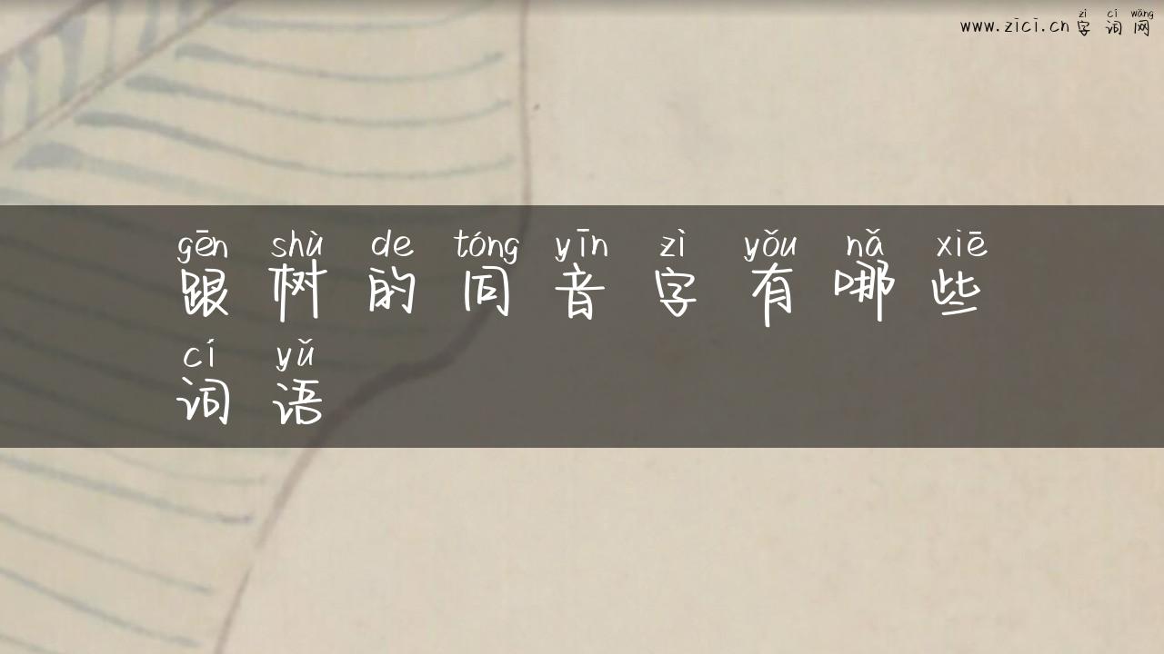 跟树的同音字有哪些词语