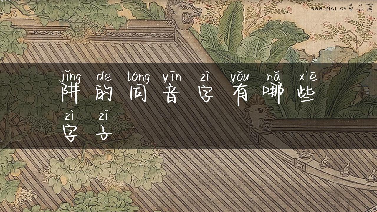 阱的同音字有哪些字子