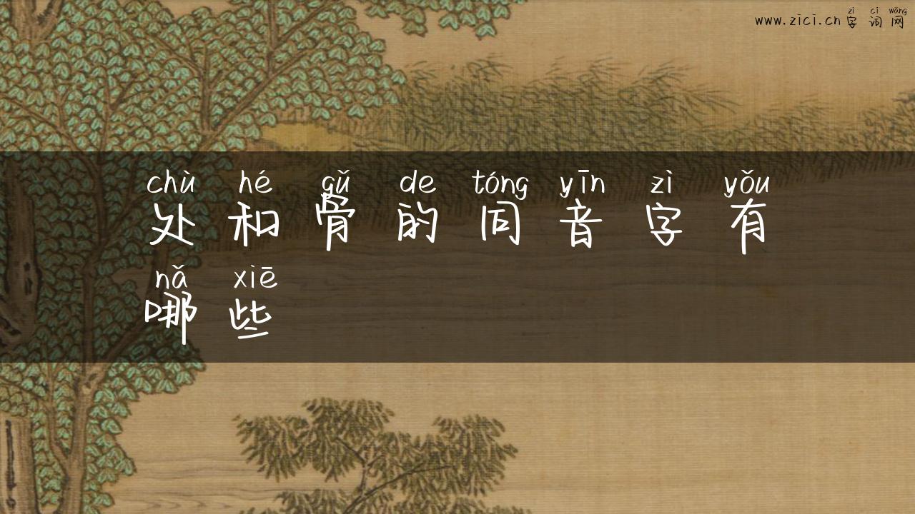 处和骨的同音字有哪些