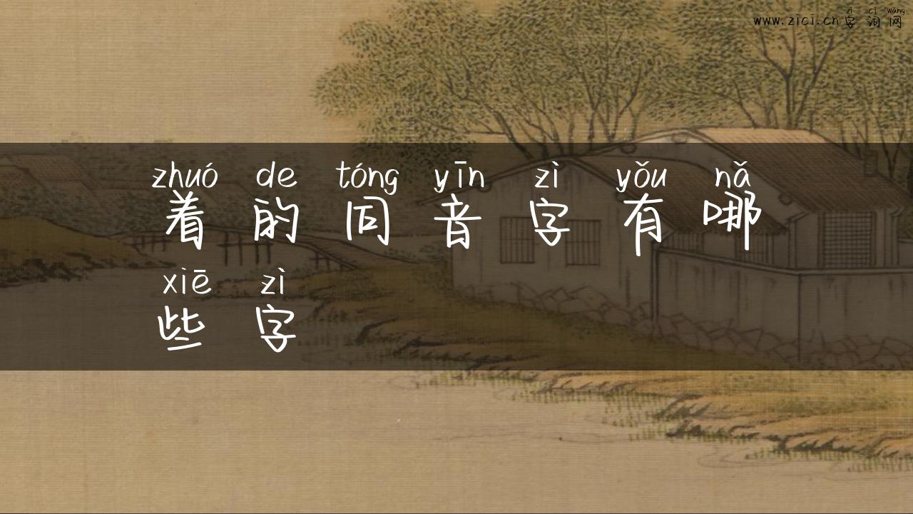 着的同音字有哪些字