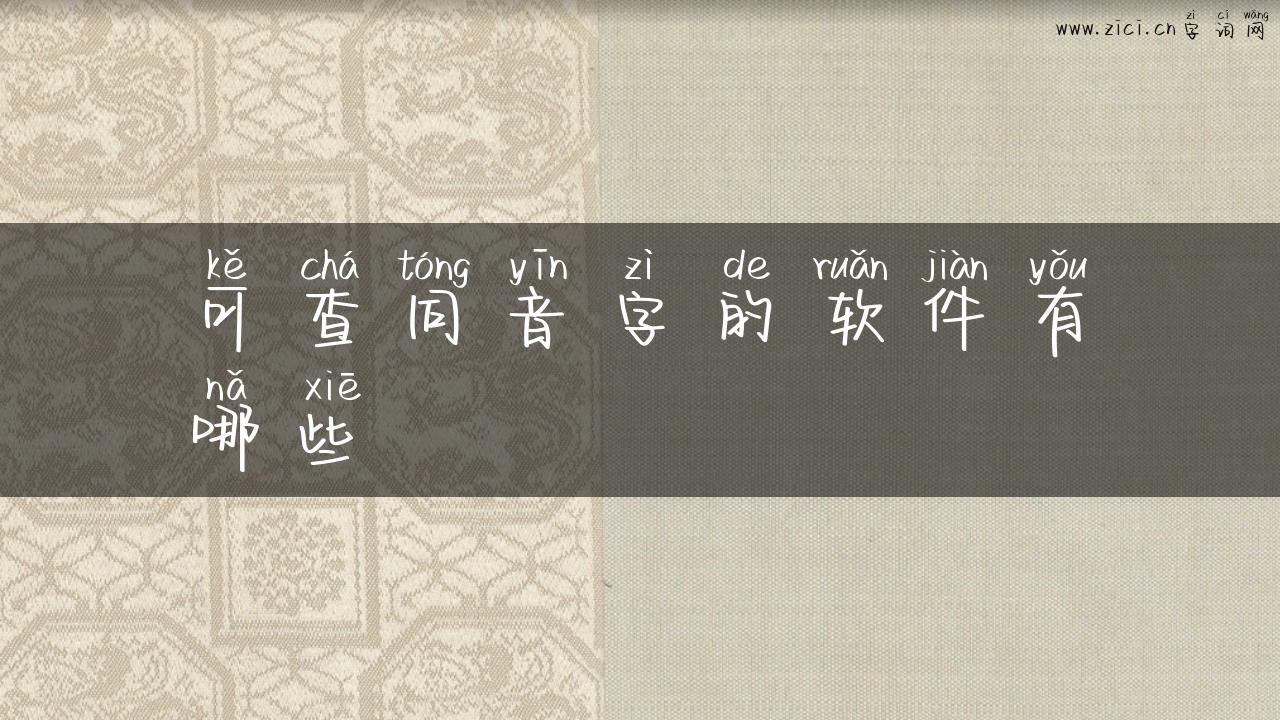 可查同音字的软件有哪些