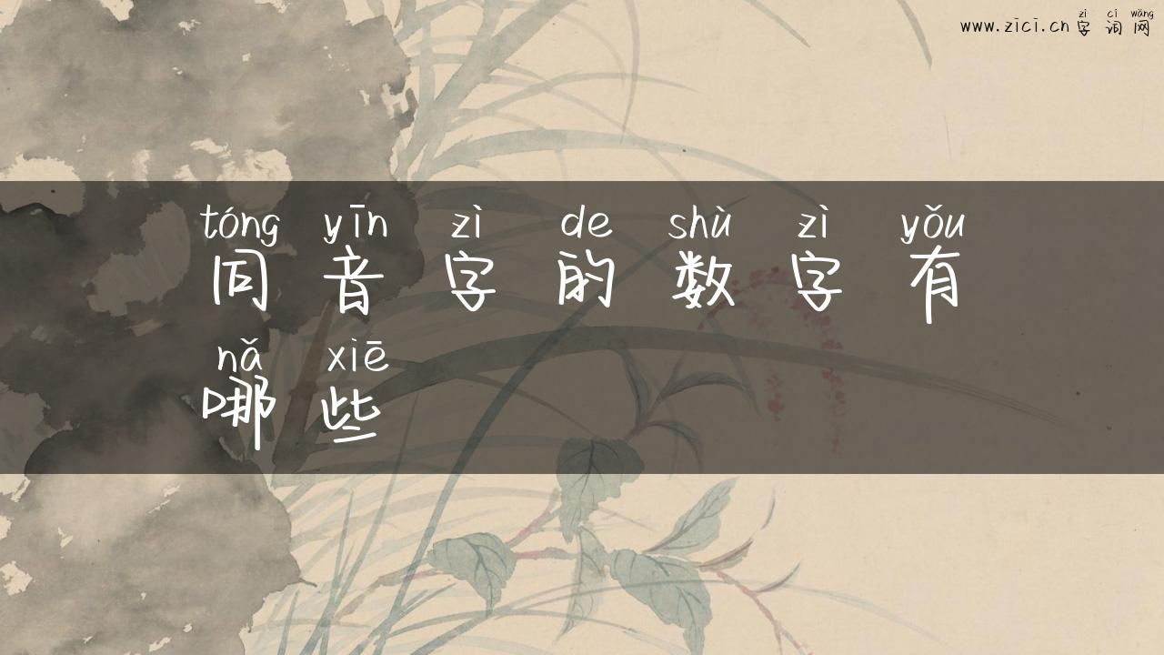 同音字的数字有哪些