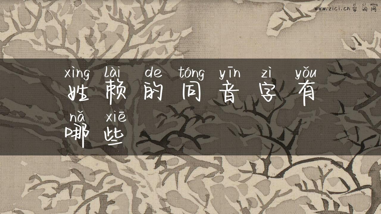姓赖的同音字有哪些