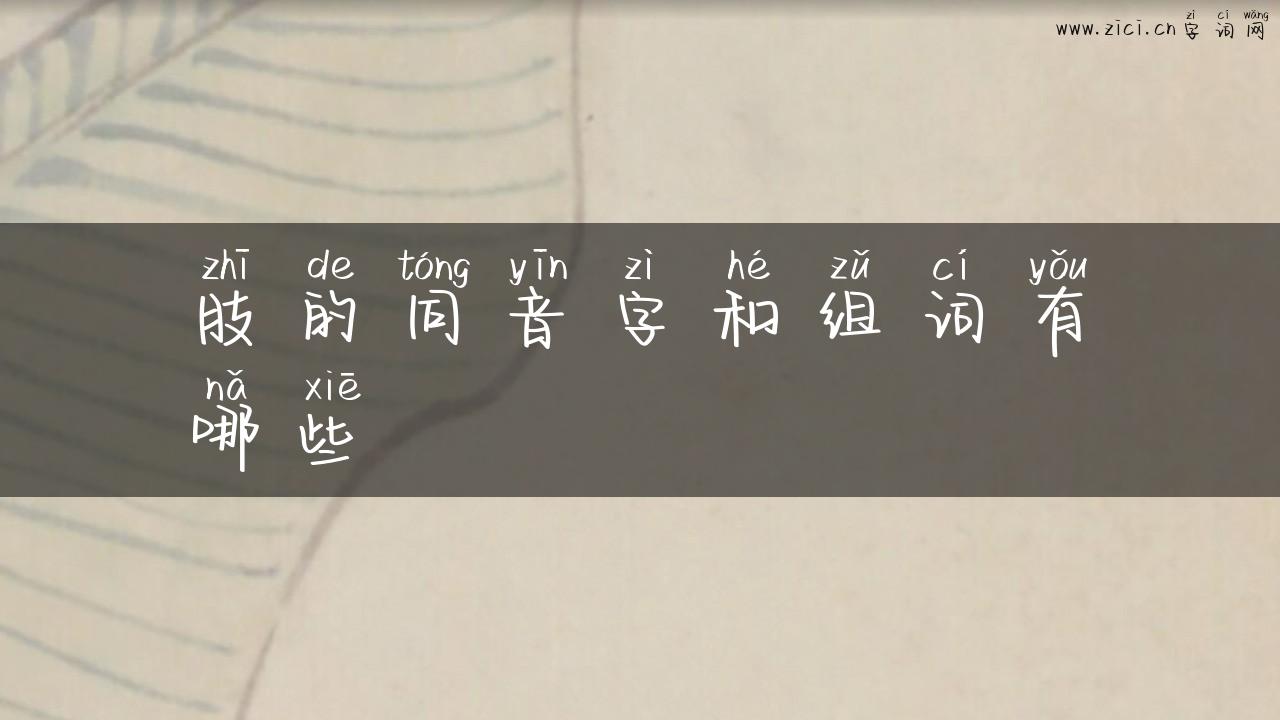 肢的同音字和组词有哪些
