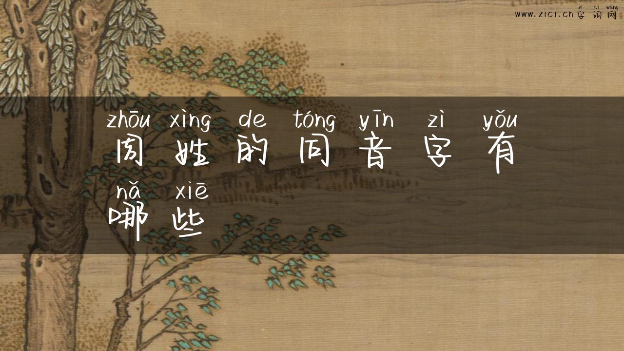 周姓的同音字有哪些