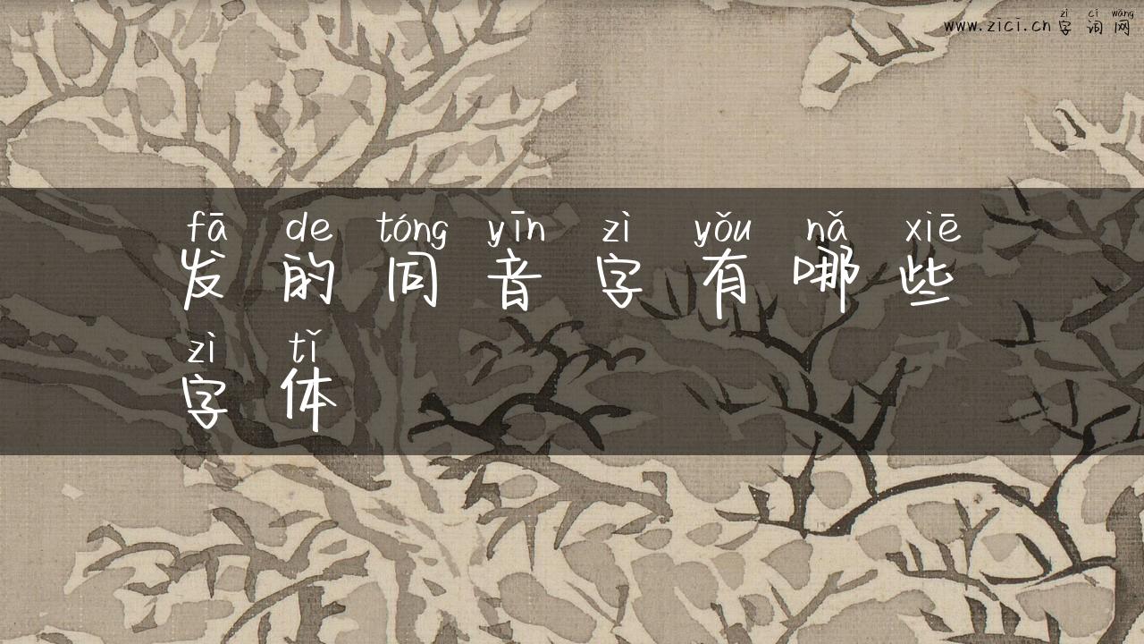 发的同音字有哪些字体