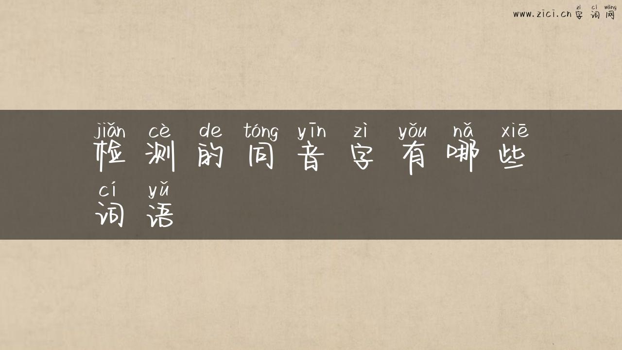 检测的同音字有哪些词语