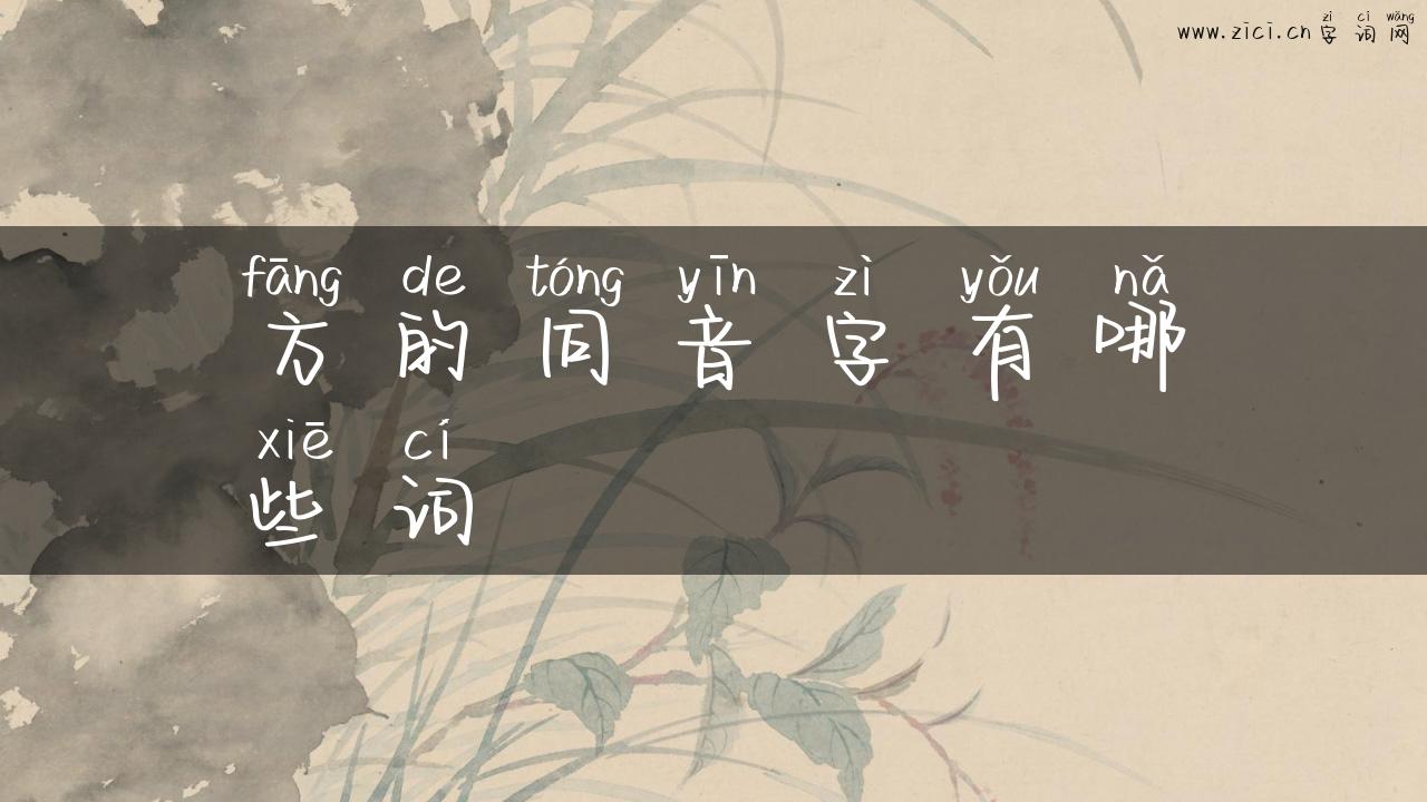 方的同音字有哪些词