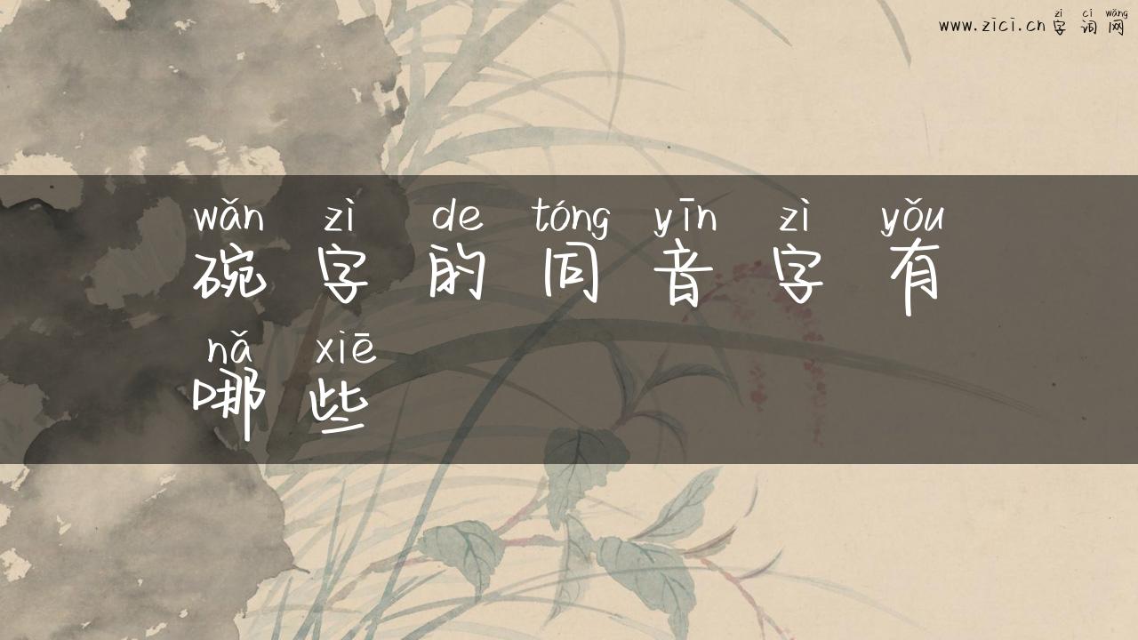 碗字的同音字有哪些