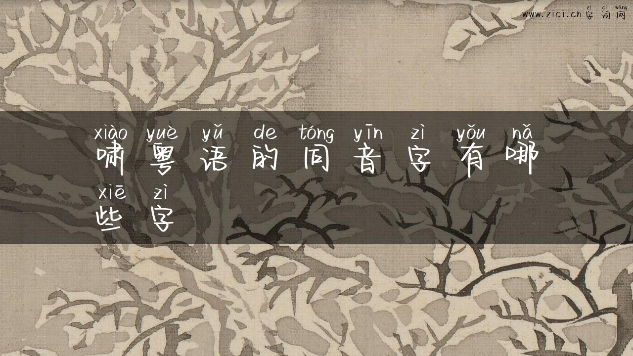 啸粤语的同音字有哪些字