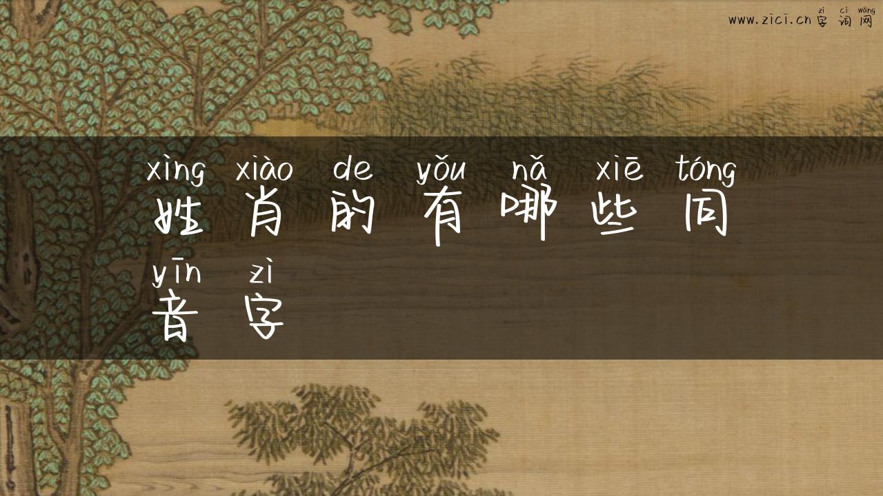 姓肖的有哪些同音字