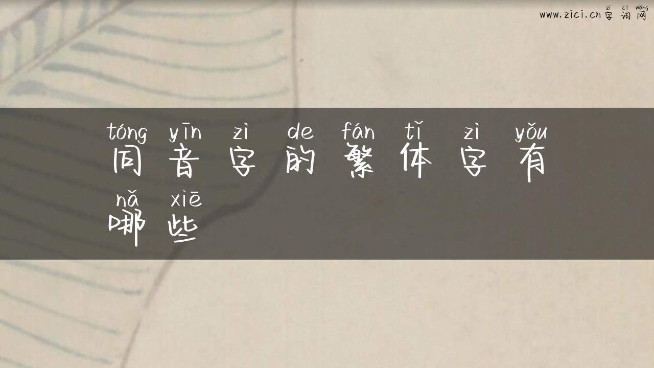 同音字的繁体字有哪些
