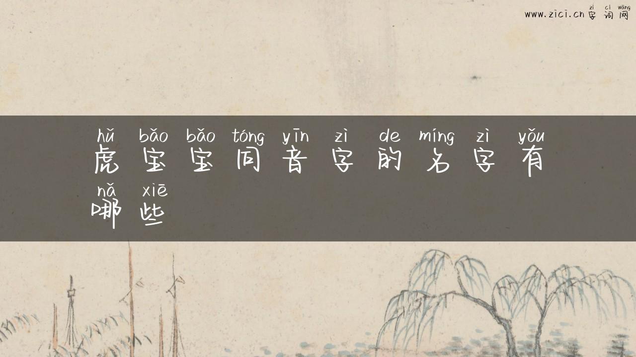 虎宝宝同音字的名字有哪些