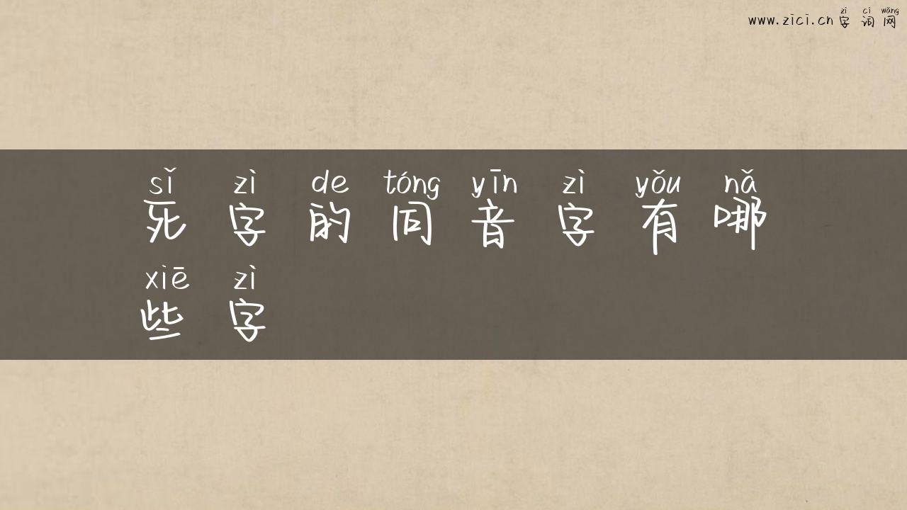 死字的同音字有哪些字