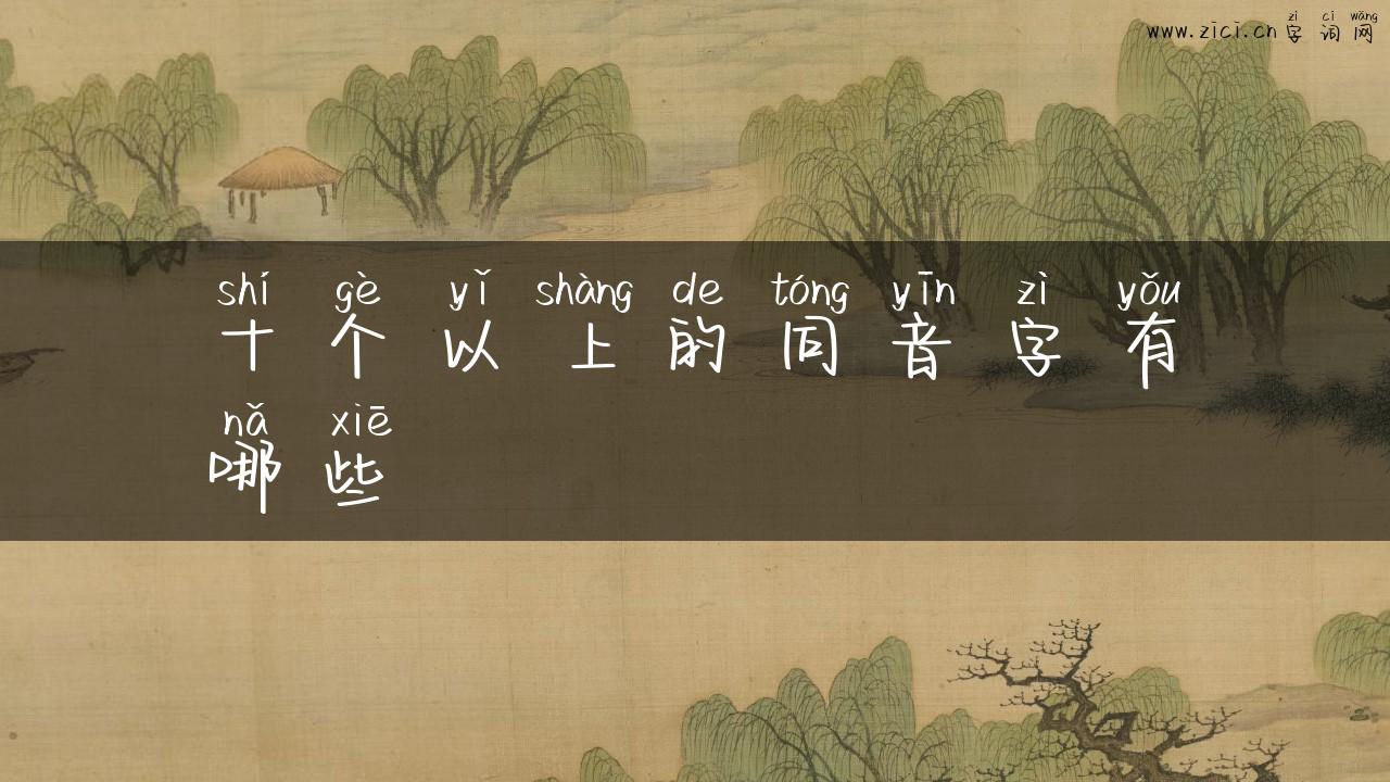 十个以上的同音字有哪些