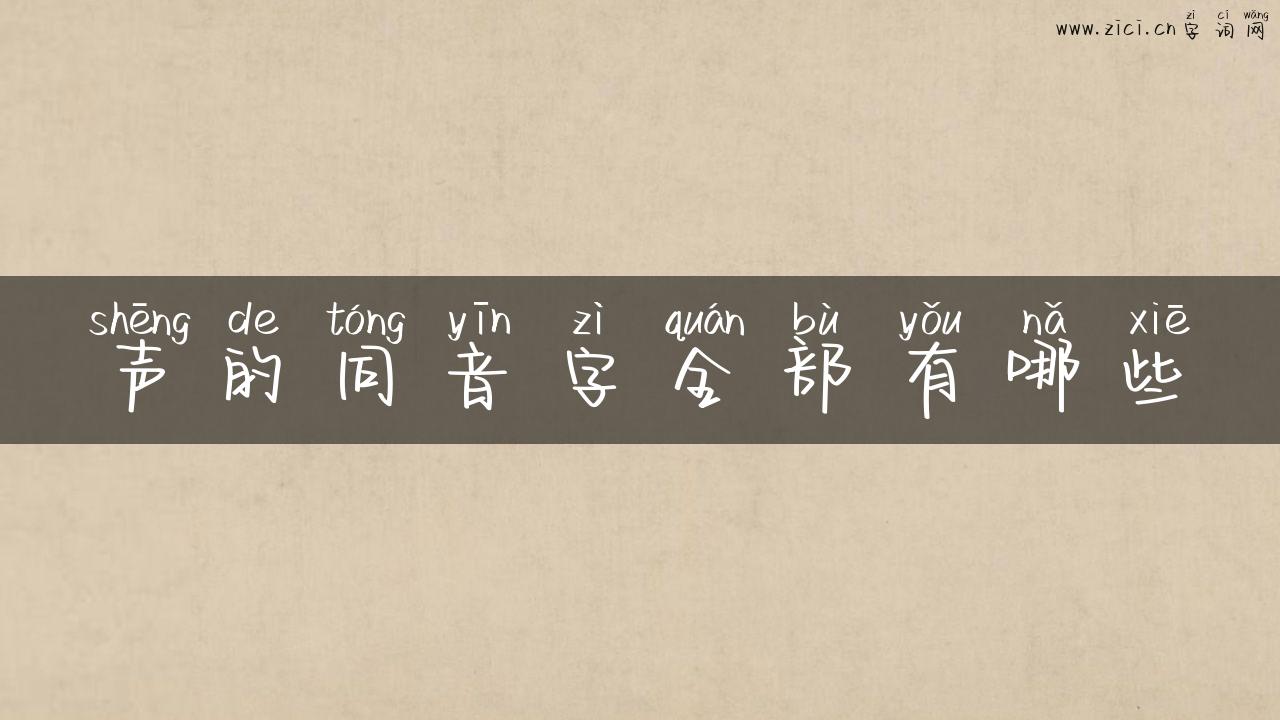 声的同音字全部有哪些